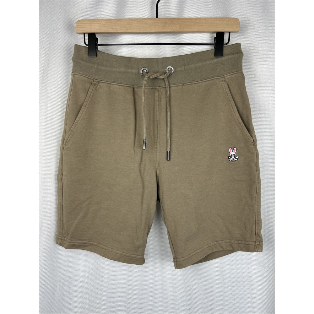 Psycho Bunny Sweat Shorts Mens XS Brown 100% Cotton French Terry Logo  7" Inseam